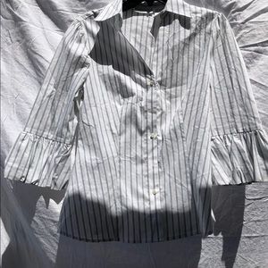 Worthington stretch white striped blouse